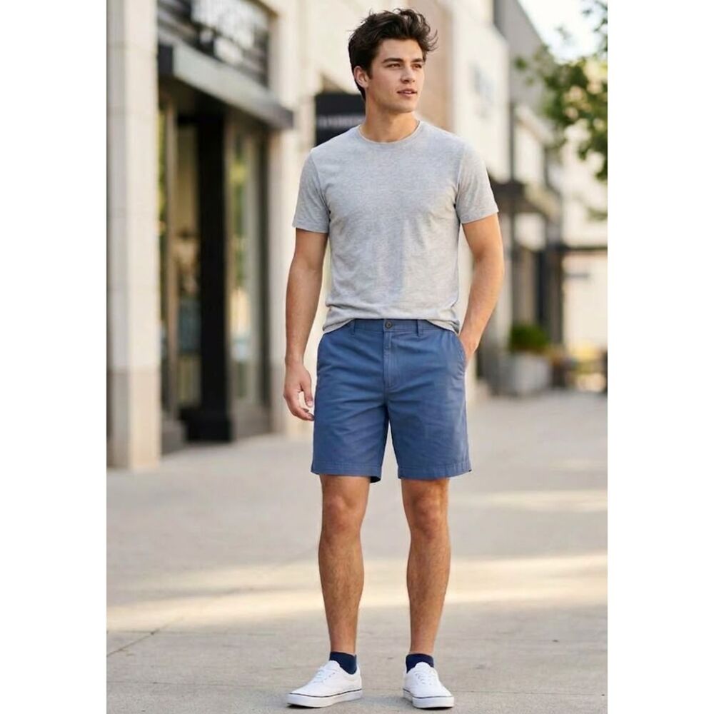 New Amazon Essentials Classic Fit Shorts Blue Men's Size 38